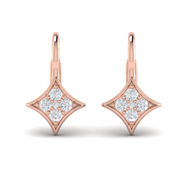 Diamond Vlora Star Channel Set Huggie Earrings