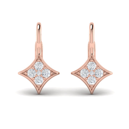 Diamond Vlora Star Channel Set Huggie Earrings