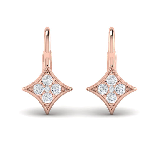 Diamond Vlora Star Channel Set Huggie Earrings