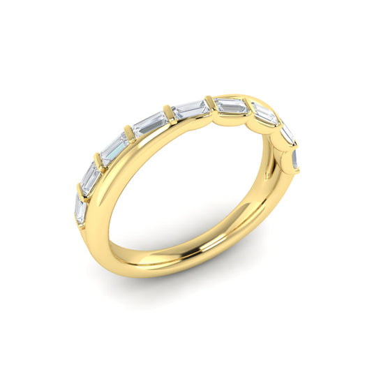 Crossed Baguette Stackable Band