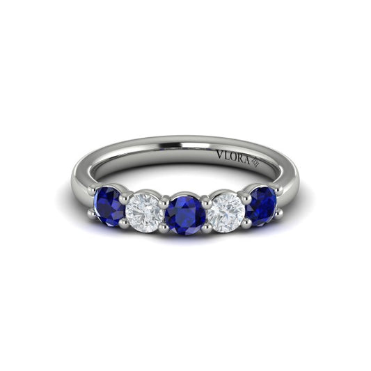 Colored Bands Wedding Band in Platinum by Vlora Bridal