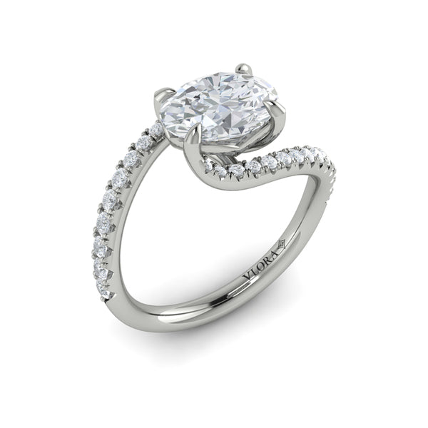 Oval Classic Engagement Ring in Platinum by Vlora Bridal