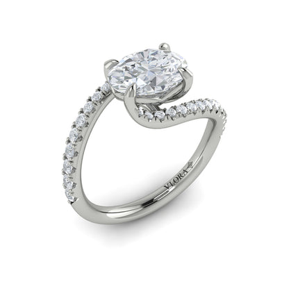 Oval Classic Engagement Ring in Platinum by Vlora Bridal