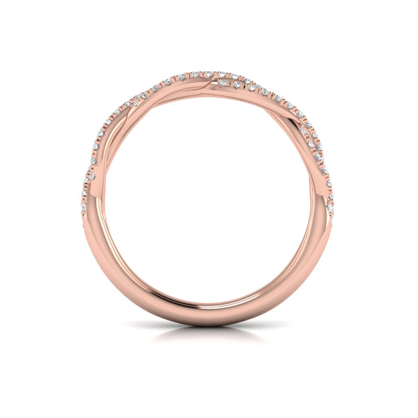Matching Bands Wedding Band in 14K Rose Gold by Vlora Bridal