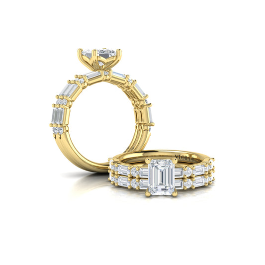 Daring Deco Emerald Cut Engagement Ring