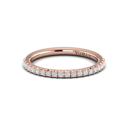 Matching Bands Wedding Band in 14K Rose Gold by Vlora Bridal