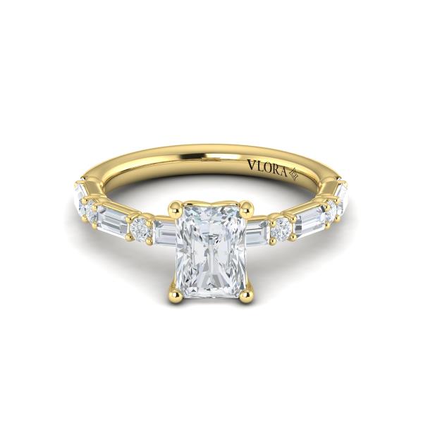 Daring Deco Emerald Cut Engagement Ring