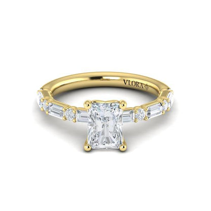 Daring Deco Emerald Cut Engagement Ring