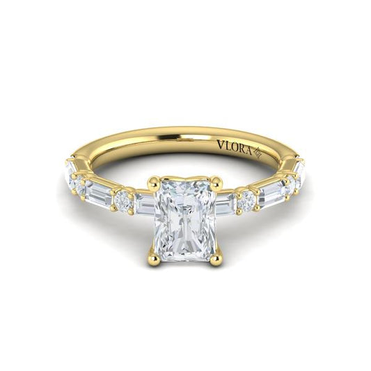 Daring Deco Emerald Cut Engagement Ring