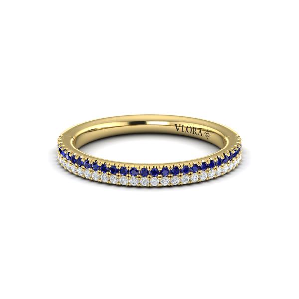 Slim Sapphire and Diamond Band