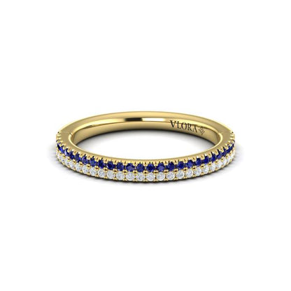 Slim Sapphire and Diamond Band