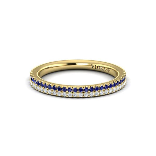 Slim Sapphire and Diamond Band