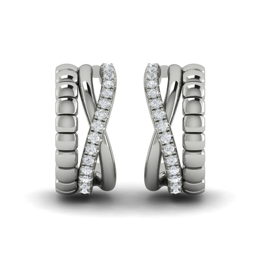 Crossed Hoop Earrings