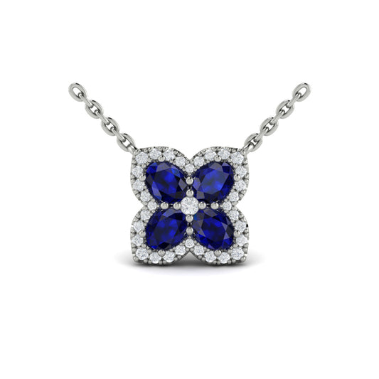 Petal Sapphire Blossom Pendant