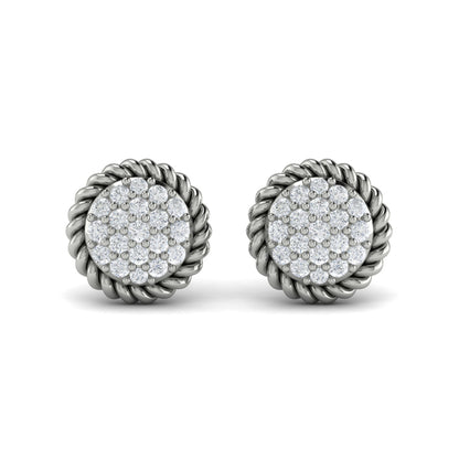 Round Shaped Diamond Pavé Earrings