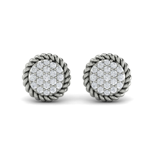 Round Shaped Diamond Pavé Earrings