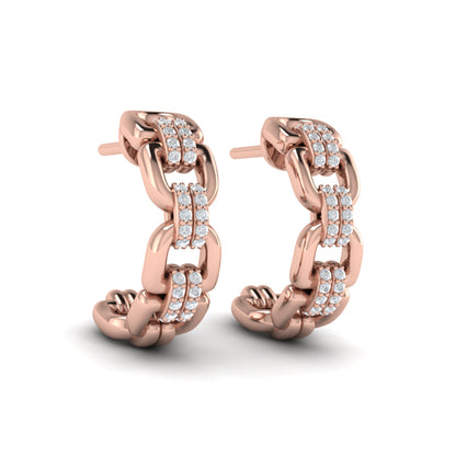 Linked Curves with Diamond Accent Earrings