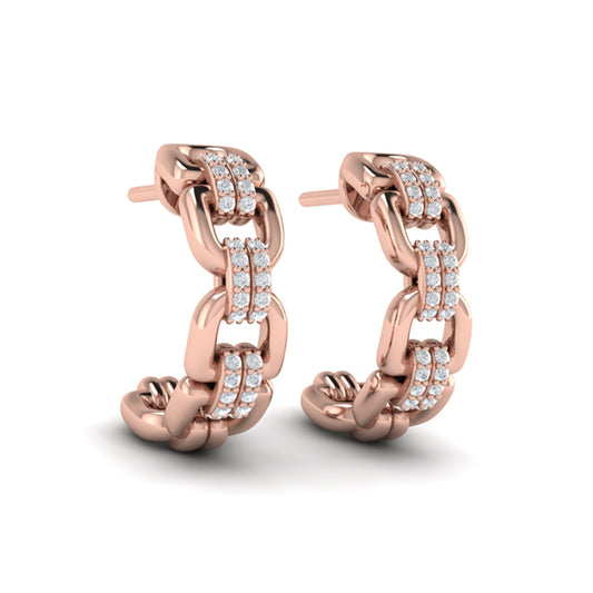 Linked Curves with Diamond Accent Earrings
