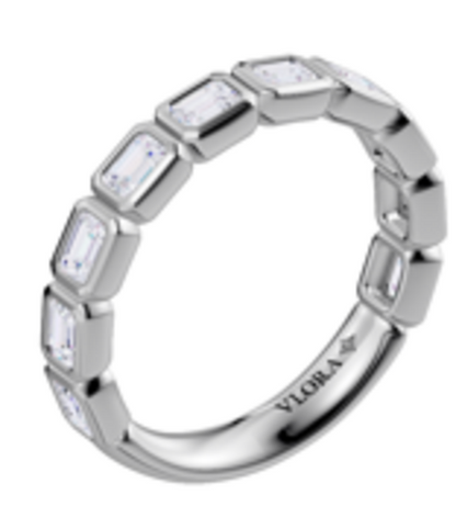 Matching Band for Bezel Diamond Accent Round Engagement Ring