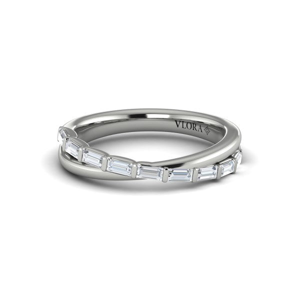 Stackable Bands Wedding Band in 14K White Gold by Vlora Bridal