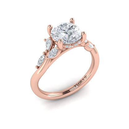 Flora Hidden Halo Engagement Ring