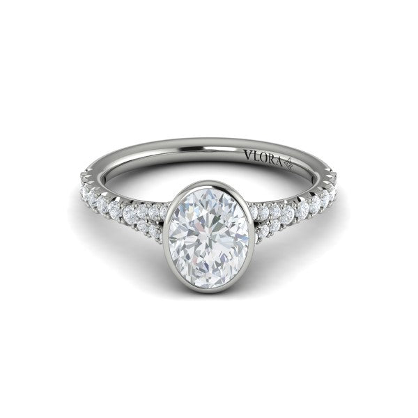 Refined Oval Bezel Engagement Ring