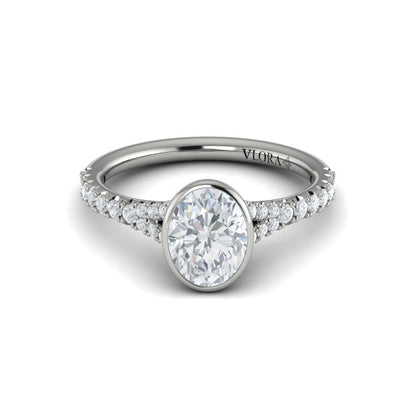 Refined Oval Bezel Engagement Ring