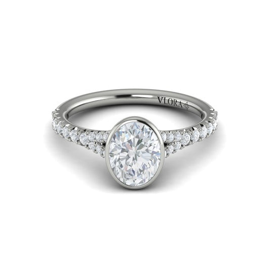 Refined Oval Bezel Engagement Ring