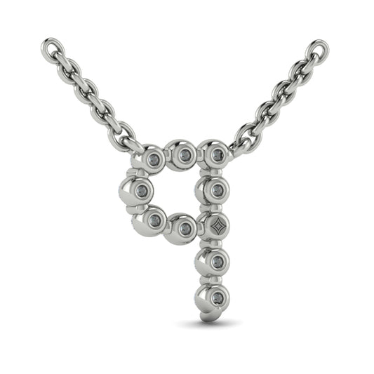 Diamond Alphabet Pendant Necklace, P