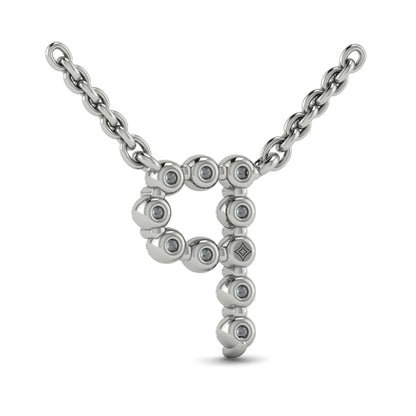 Diamond Alphabet Pendant Necklace, P