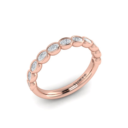 Matchign Band for Bezel Oval Diamond Band Engagement Ring