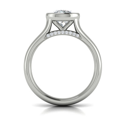 Contoured Bezel Diamond Engagement Ring