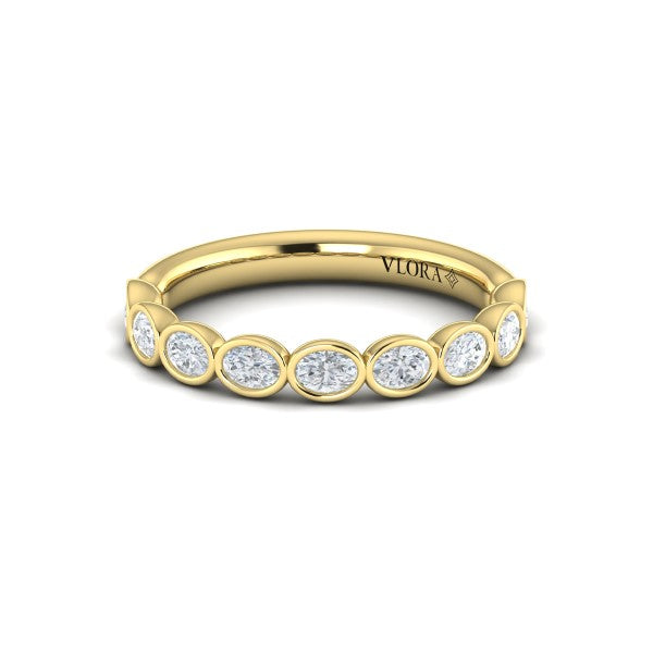 Bezel-Set Oval Stackable Band