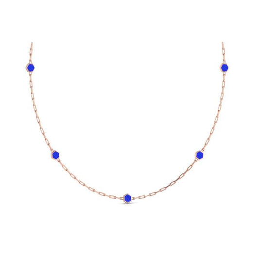 Multi Diamond Honeycomb Link Necklace