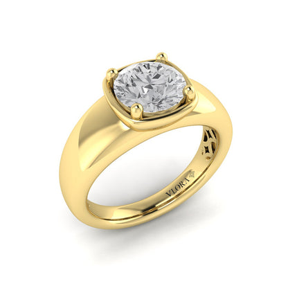 Golden Statement Engagement Ring