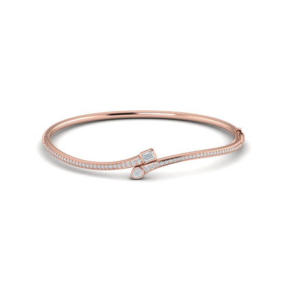 Sculpted Mixed Shape Diamond Bangle