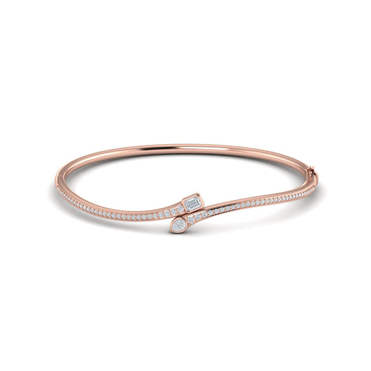 Sculpted Mixed Shape Diamond Bangle