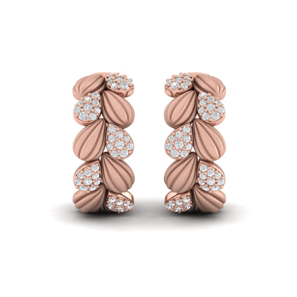 Scalloped Hoop Earrings with Satin Finish