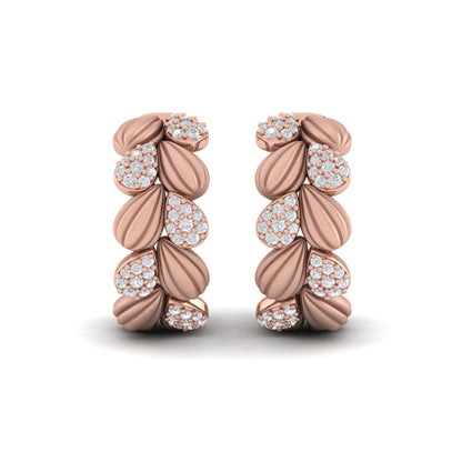 Scalloped Hoop Earrings with Satin Finish