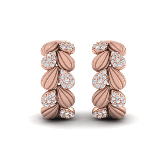 Scalloped Hoop Earrings with Satin Finish