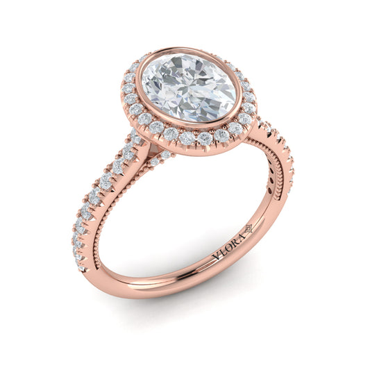 Regal Halo Oval Engagement Ring