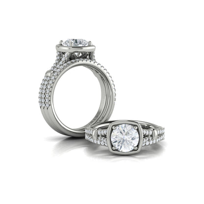 Diamond Frame Pavé Engagement Ring