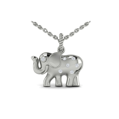 Diamond Elephant Pendant