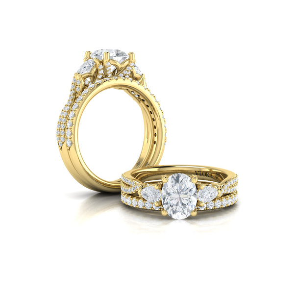 Brilliantly Entwined Three Stone Engagement Ring