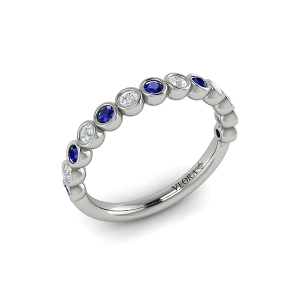 Sapphire Bezel-Set Stackable Band