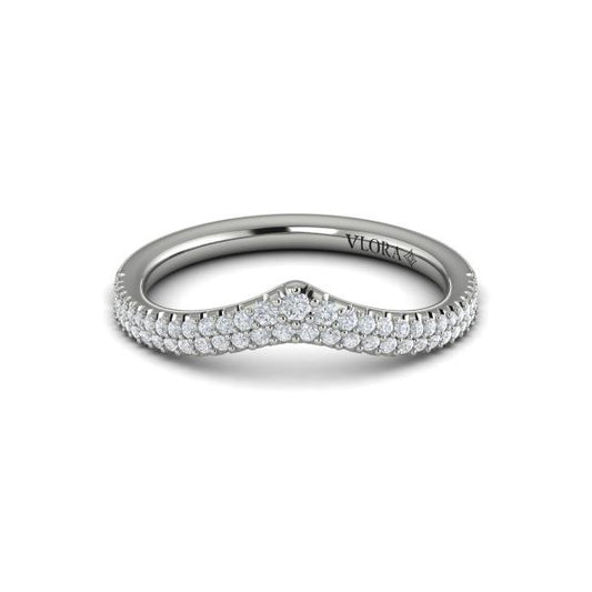 Pave Chevron Contoured Band