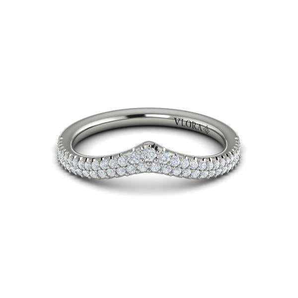 Pave Chevron Contoured Band