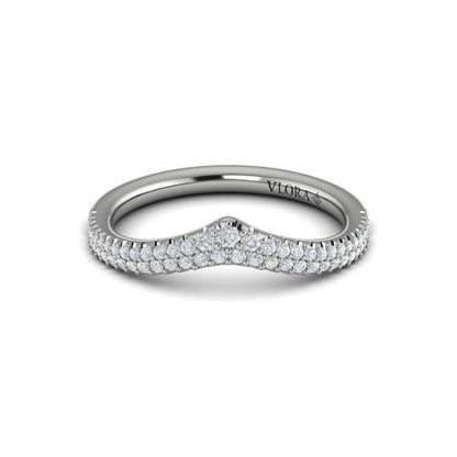 Pave Chevron Contoured Band