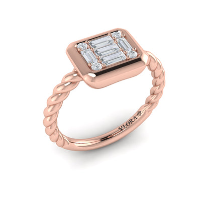 Multi Baguette and Round Diamond Ring