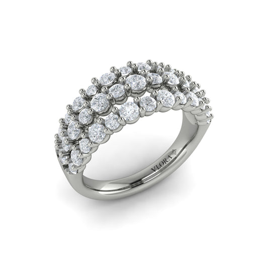 Diamond Double Row Statement Ring